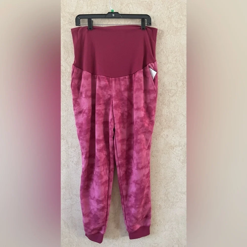 Old Navy Pink Tie-Dye Maternity Jogger Pant Size Large NWT